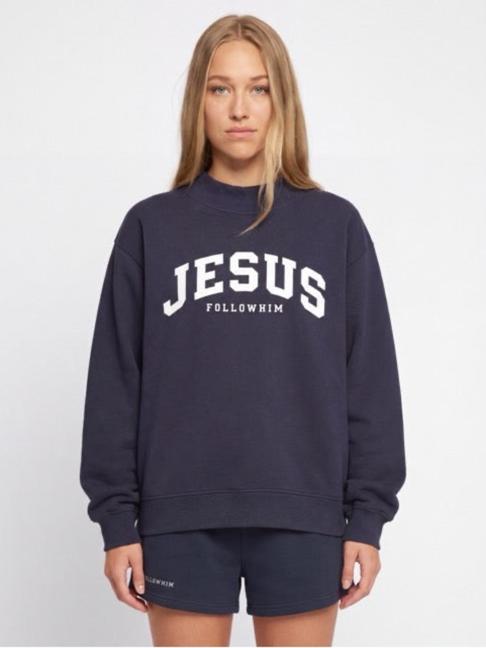 Follow Him ESSENTIAL JESUS MOCKNECK Boxy Fit Large